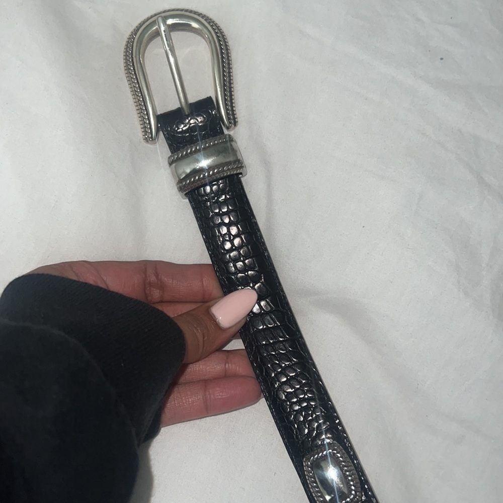 Silver belt buckle